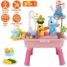 Kids Kitchen Sink Toy Electric Faucet Water Table Toys Water Play Sink Toys Gift