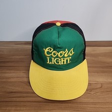 Vintage Coors Light Beer Green Black Red Snapback Trucker Hat