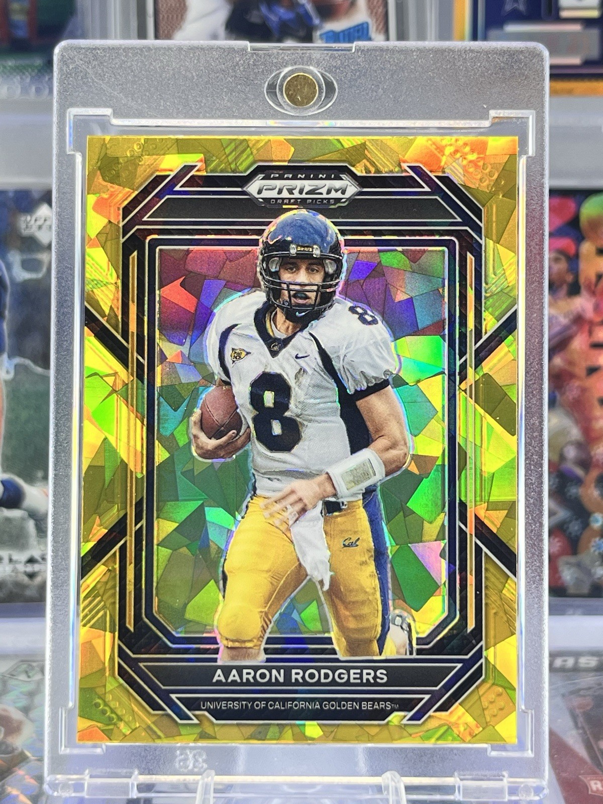 2023 Panini Aaron Rodgers - Gold Holo Ice Prizm - Cal - Green Bay Packers