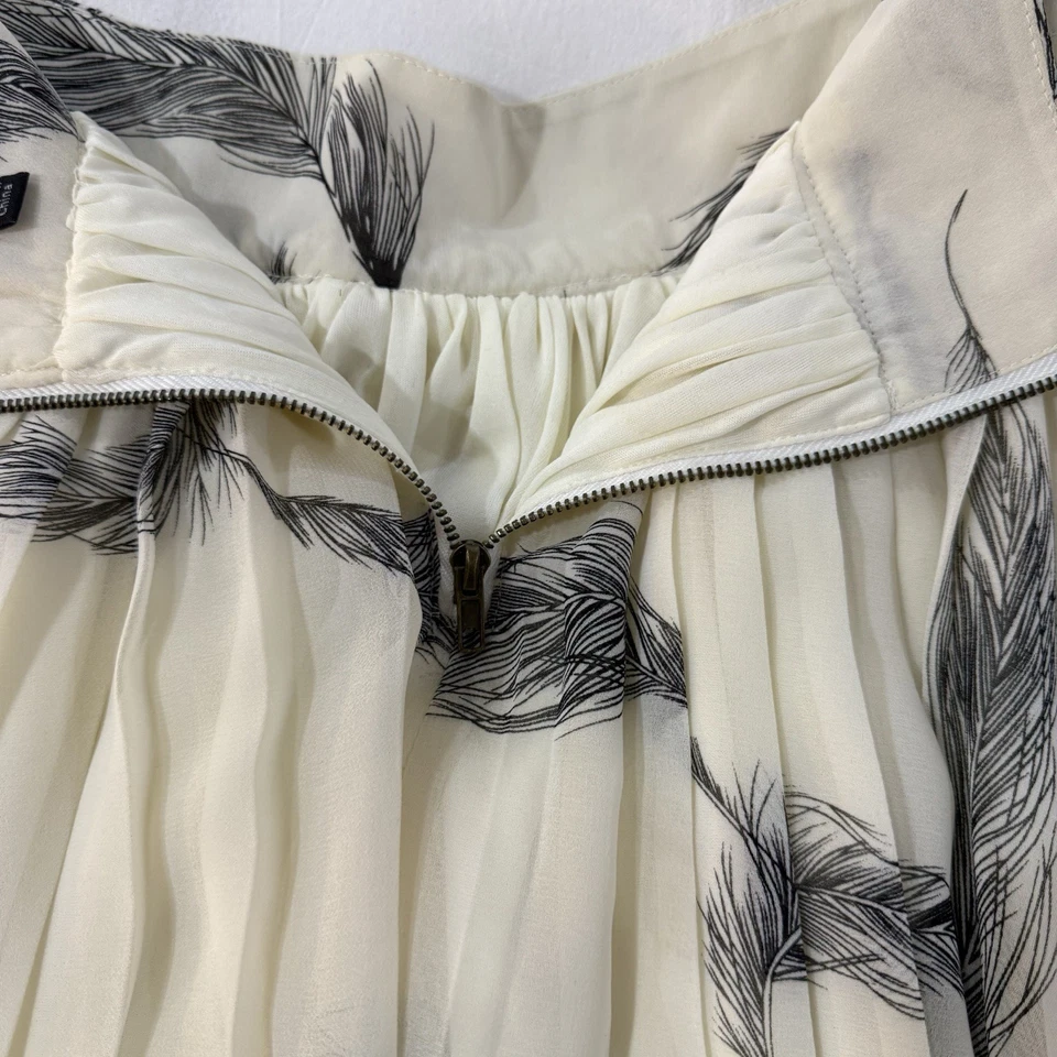 Saia Plissada ForCynthia Flounce Chiffon Penas Marfim Boho Cottage Média - Imagem 4 de 4