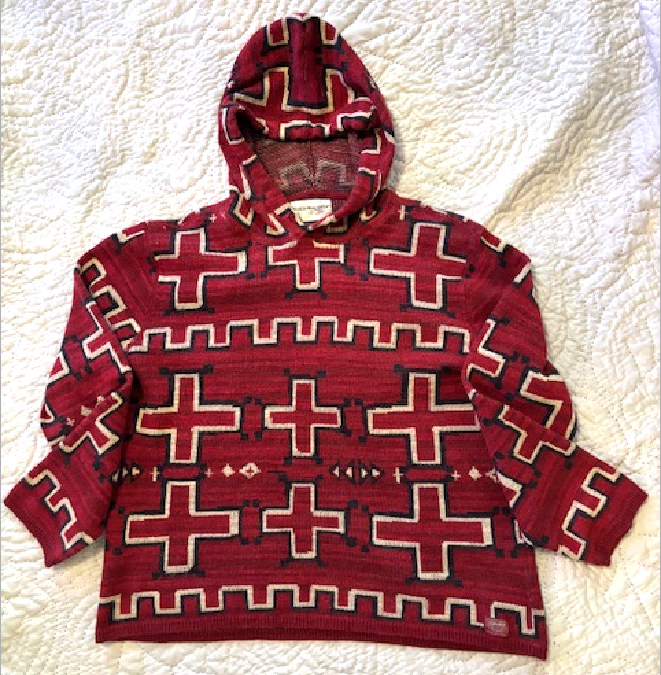 Ralph Lauren Polo Denim Supply Red Aztec Cross Hooded Southwestern Sweater   L image 3