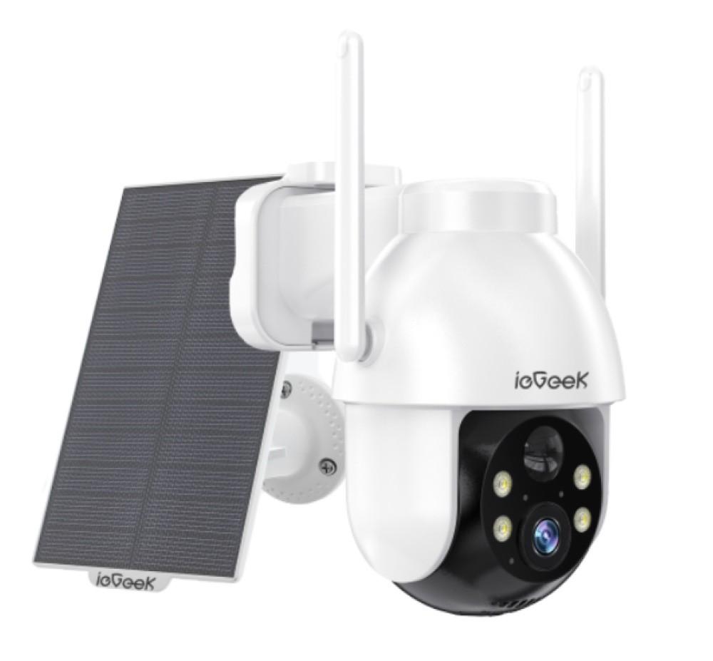 ieGeek Security Camera 2K with Solar Panel, 360° PTZ, Color Night Vision