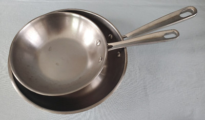 Emeril 8 + 10 Inch Copper Core Skillet Frying Pan Stainless Steel Set of 2 Pans