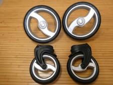 Set ruote a uovo Babystyle - ruote anteriori e posteriori - argento