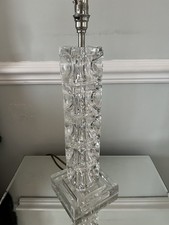JOHN LEWIS | STUNNING CLEAR GLASS STACKED CUBE TABLE LAMP BASE | MID CENTURY