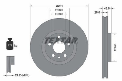 2x Textar Front Vented Brake Discs Pair For Citroën Fiat Lancia Peugeot 806 Evas