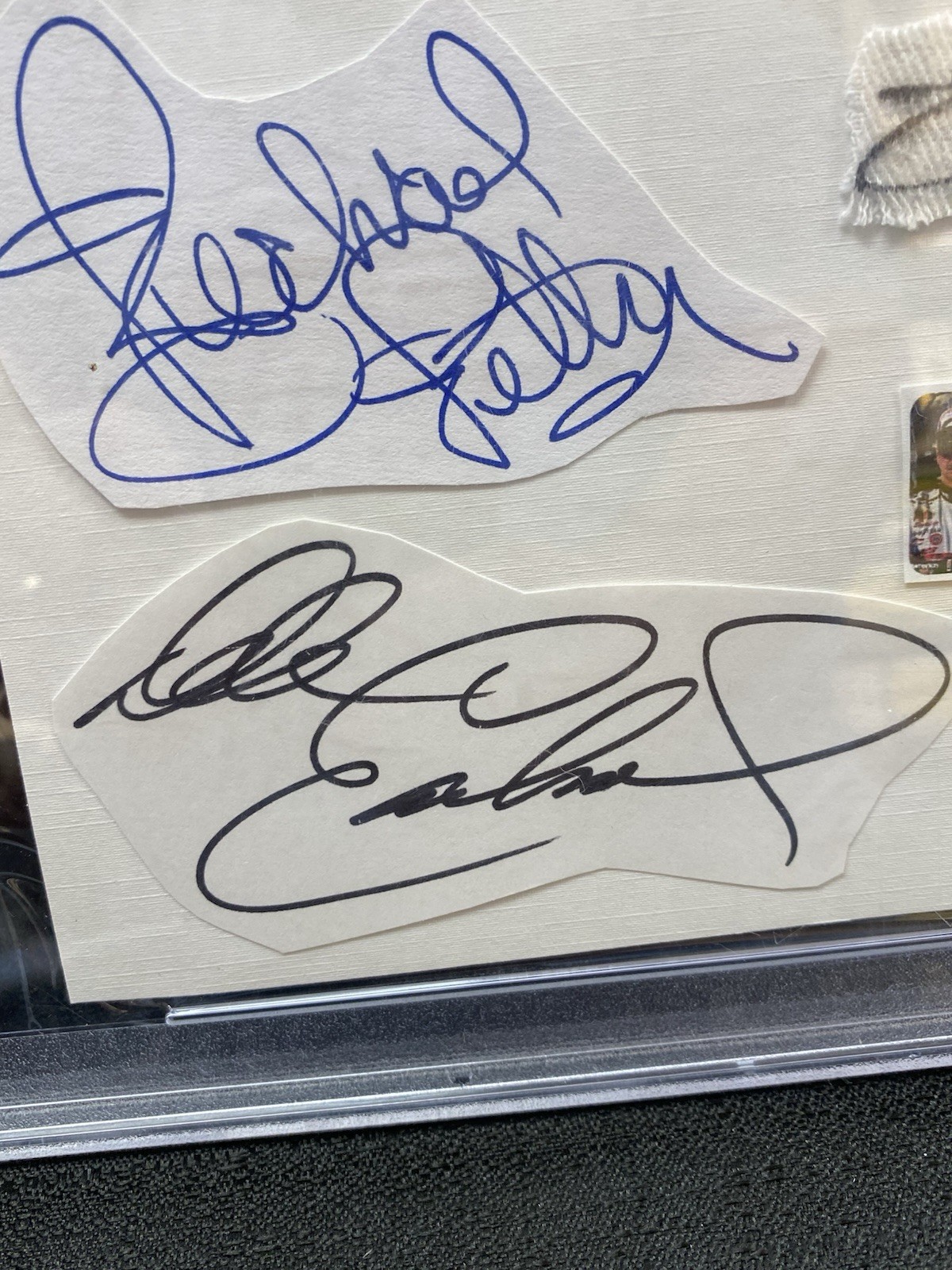 Dale Earnhardt Sr. Richard Petty Jimmie Johnson Signed Cuts PSA Slabbed Rare view 3