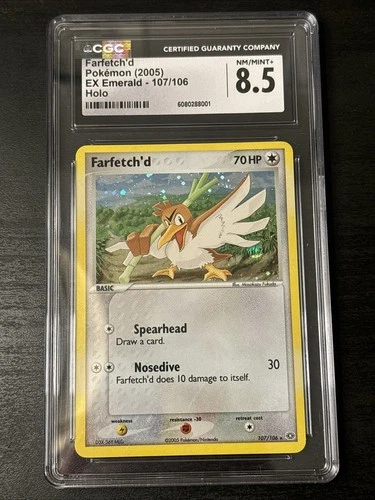 Pokemon Farfetch'd EX Emerald Holo Rare #107 Secret Rare CGC 8.5 Nm/mint+