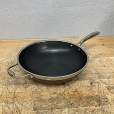 Hexclad Hybrid Cookware Stainless Steel Pan Nonstick 12" Wok - NO LID - Nice