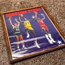 Vintage Converse Shooting Stars Poster Larry Bird Magic Johnson Dr J NBA 80s