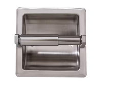 ARISTA Recessed Toilet Paper Holder with Mounting Plate in Satin Nickel