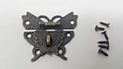 NEU Schloss Verschluss Butterfly Box Riegel Haspel verziert c/w Schrauben Bronze Finish C120