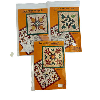 Quilt Patterns #4 #6 #8 Vintage Lot of 3 Oak Leaves Acorns Piece Of Cake READ