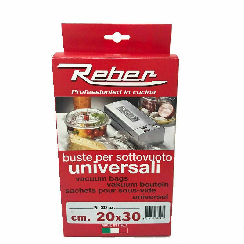 Sacchetti Sottovuoto Reber 20 pezzi per Alimenti - Resistenti 105my