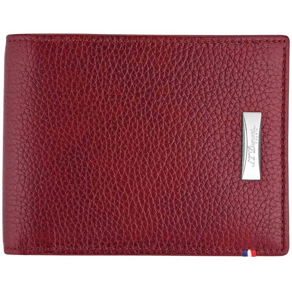 S.T. Dupont Men's Wallet Line D Diamond Grained Leather Red Credit Card 180280