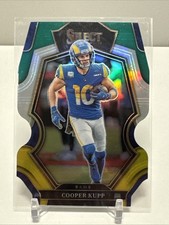 2022 Panini Select - Premier Level Cooper Kupp #158 Green & Yellow Prizm Die-Cut