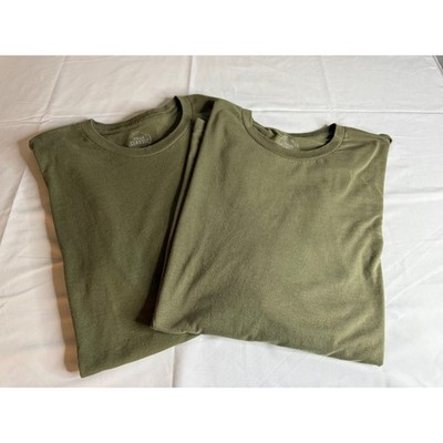 True Classic Mens Olive Green Crew Neck T-Shirt Bundle 2-Pack XXL Cotton Blend