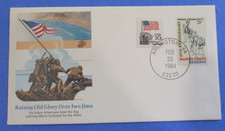 FDC 1984 FLEETWOOD CACHET FDC "RAISING OLD GLORY at IWO JIMA"  POSTED ARLINGTON"