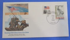 FDC 1984 FLEETWOOD CACHET FDC "RAISING OLD GLORY at IWO JIMA"  POSTED ARLINGTON"