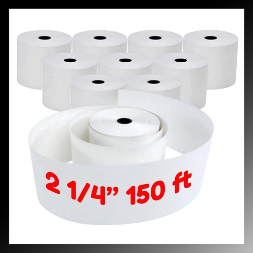 2 1/4" x 150' 1 Ply Bond White Paper 10 Rolls 2.25 inch x 150 ft Adding Machi... - 第 1/9 張圖片