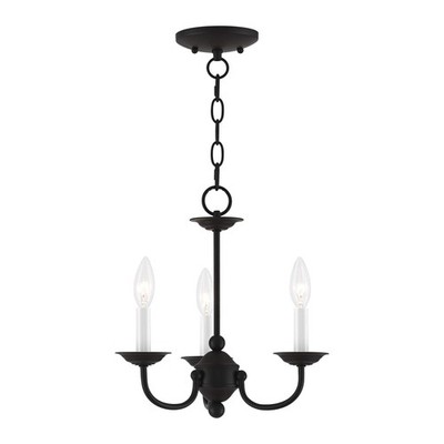 Lighting 4153-04 Home Basics 3 Light Black Mini Chandelier, 14Hx14W