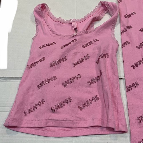 Skims Womens Top And Bottom Pink Rhinestone Size M/XS - Picture 5 of 8