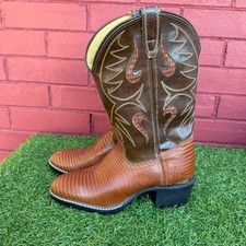 Vtg Kids Lizard Print Cowboy Boots Size 3.5D