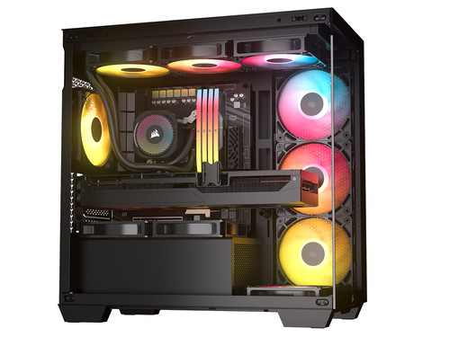 CORSAIR 2800X RS-R ARGB PC Chassis, MicroATX Tower, Black, 3x RS120-R ARGB Fans