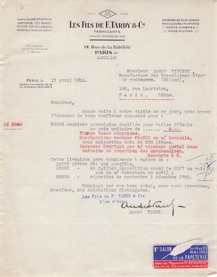 75 PARIS Schreibwaren TARDY 1953 Tinte Schule