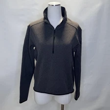 Arc'teryx Sweater Womens Medium Gray Covert Zip Neck Fleece Pullover Hiking