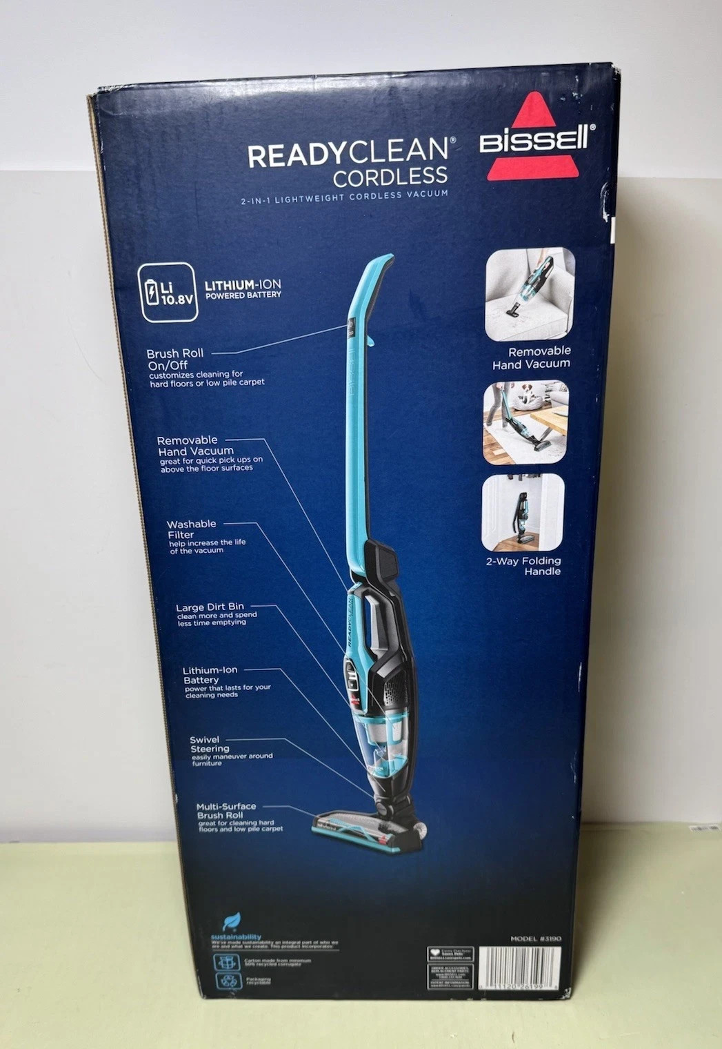 BISSELL ReadyClean Cordless 10.8V Rechargeable Lightweight Stick Vacuum 3190