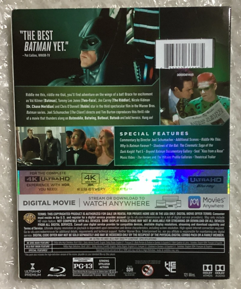 Batman Forever 4K UHD + Blu-Ray - Region Free (With Slip Cover) SEALED - Image 2 of 4