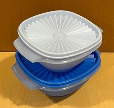Tupperware Servalier Starburst Bowls Storage w/ Lids 860 ml & 1.3L USA