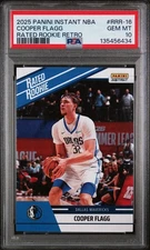 2025 PANINI INSTANT NBA RATED ROOKIE RETRO RRR-16 COOPER FLAGG - PSA 10 IN HAND