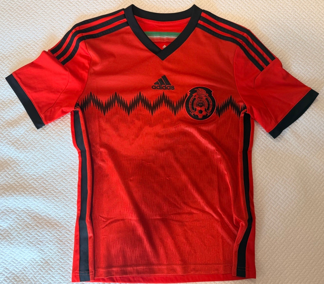adidas Mexico Futbol Seleccion World Cup 2014 Away Soccer Jersey Youth Large Red