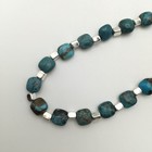 Silver Schark Handmade Sterling Silver & Turquoise Square Necklace 16-20" #33 — photo 4