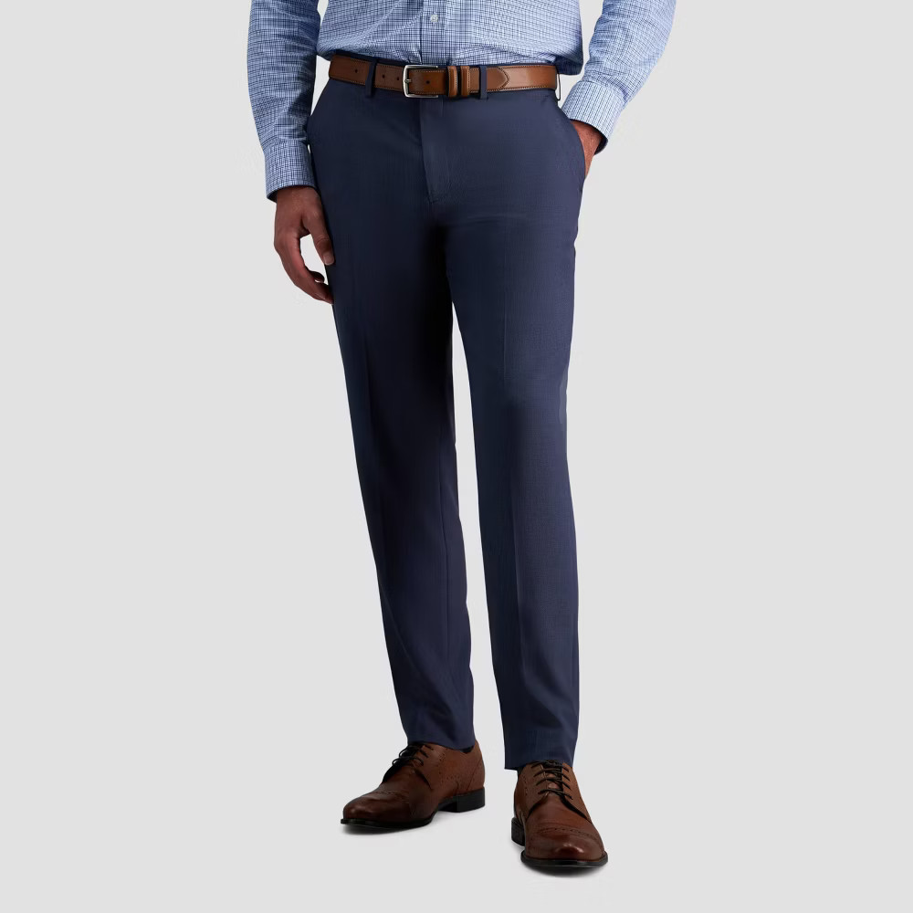 Haggar H26 Mens Stretch Slim Fit Pants - Blue 34x30 2690₽