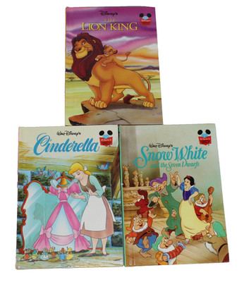 Lion King, Cinderella, Snow White 1994 & 1995 Disney Wonderful World of Reading