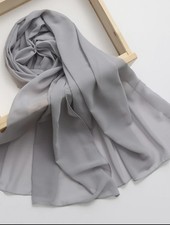 Grey Chiffon Hijab Scarf for Women