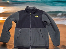 the NORTH FACE DENALI HEAVY FLEECE JACKET Boys sz Large 14/16 Fleece Black/Gray