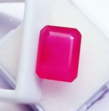 Natural Red Beryl Emerald Cut Loose Gemstone 10.20 Ct Certified With Free Gift