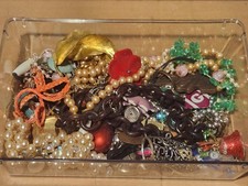 #0182 - 1 Lb Styl vintage Śmieciowa biżuteria Rękodzieło Partia Perły Lucite Łańcuszek Asamblaż