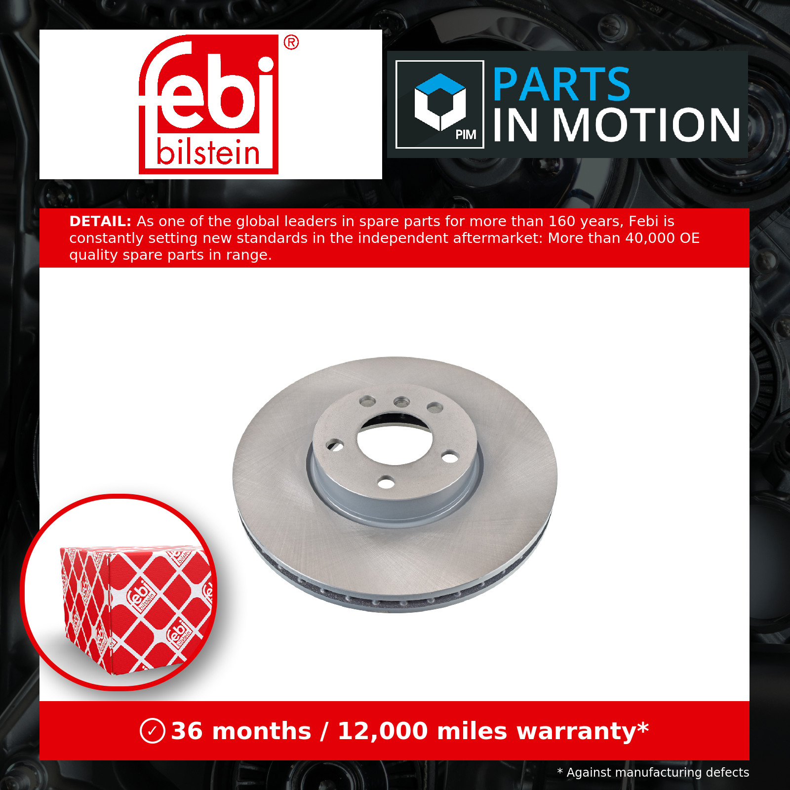 2x Brake Discs Pair Vented Front 332mm 32264 Febi Set 34116771985 34116793245
