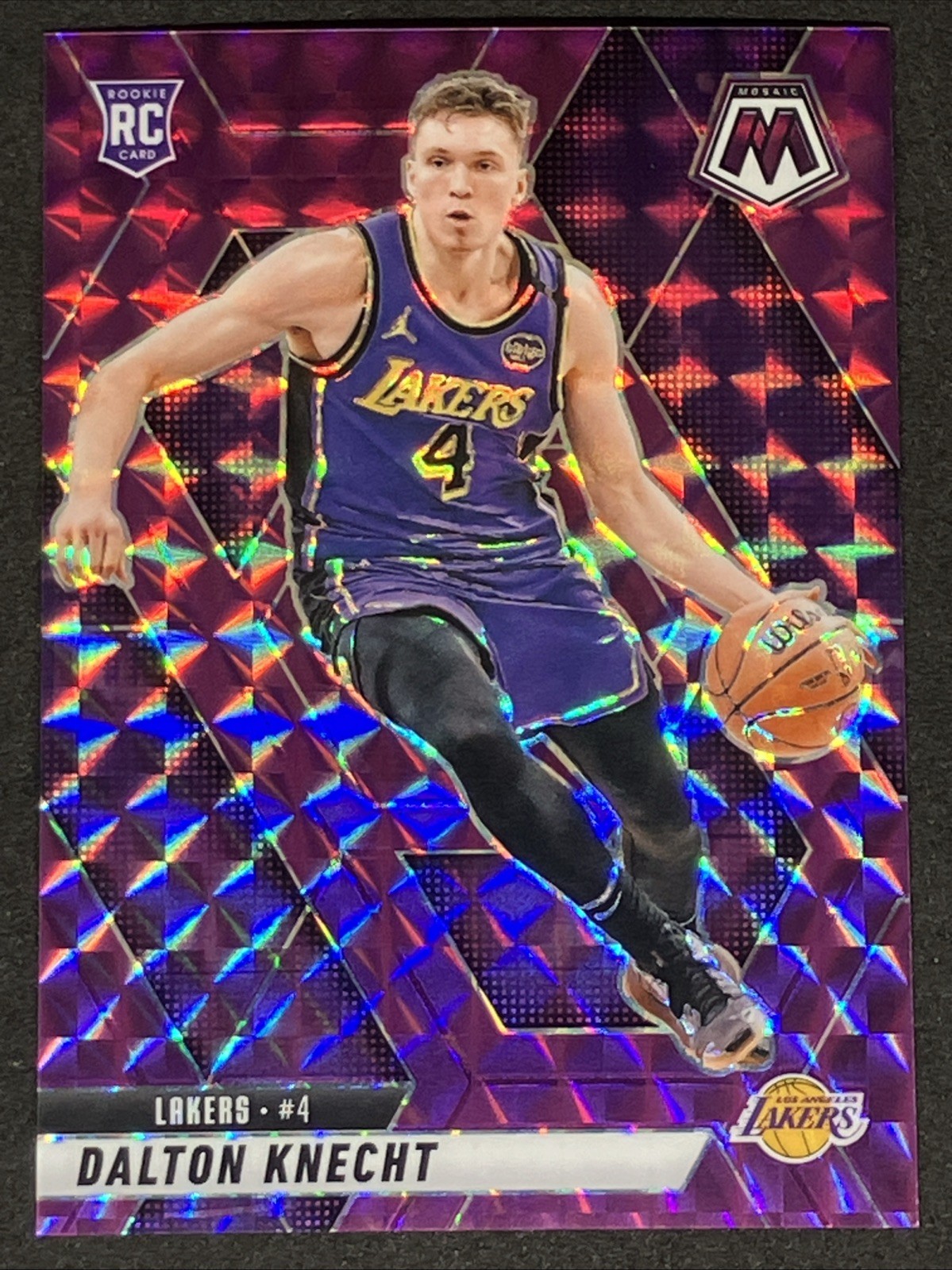 2024-25 Panini Mosaic Dalton Knecht #238 RC Rookie Purple /99 Lakers