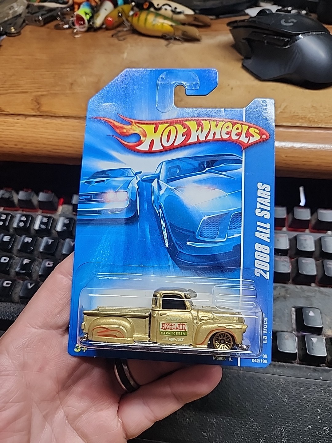 2008 Hot Wheels ALL STARS Gold La Troca 1950's Chevy PIck-up Truck ~ LOW RIDER