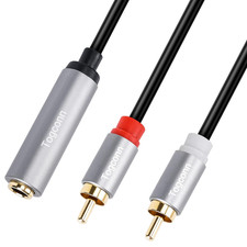 6.35Mm to 2RCA Audio Cable,6.35Mm 1/4 Inch Female TRS to Stereo Dual RCA Male Y