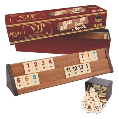 Star Okey VIP Takımı Ahşap   Holz Okey Spiel Rummy Set Türkisch   Premium Box