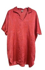 Natori Pink Satin Short Sleeve Sleep Shirt Nightgown Lingerie Red Pink Large
