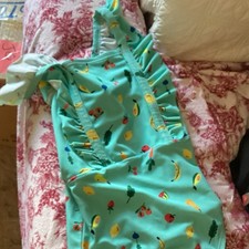 Hanna Andersson Girls One-Piece Swimsuit 130 cm US 8 Turquoise Fruit Ruffle