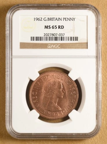 1962 Great Britain Penny NGC MS65RD